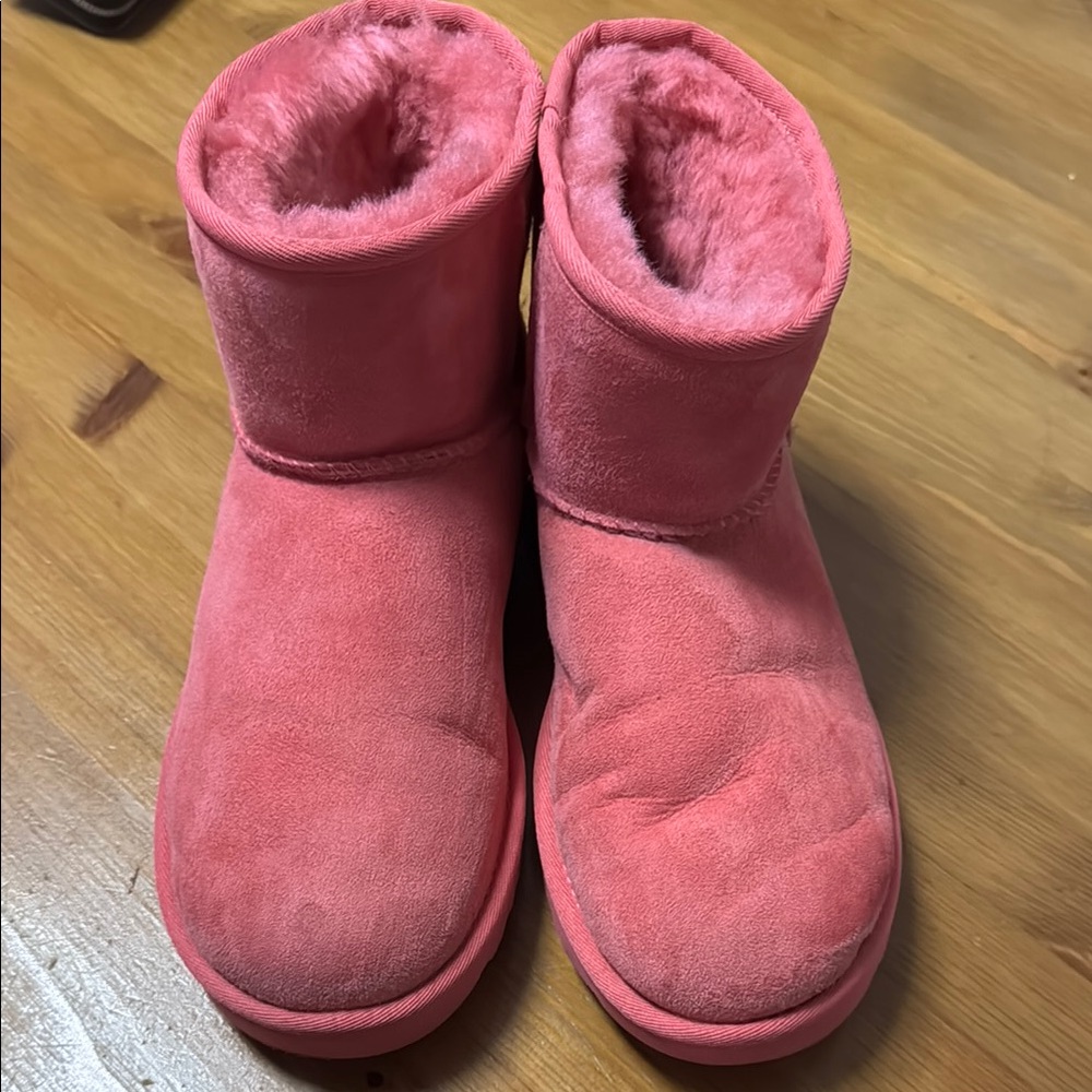 UGG Pink Ankle Boots with Plush Lining